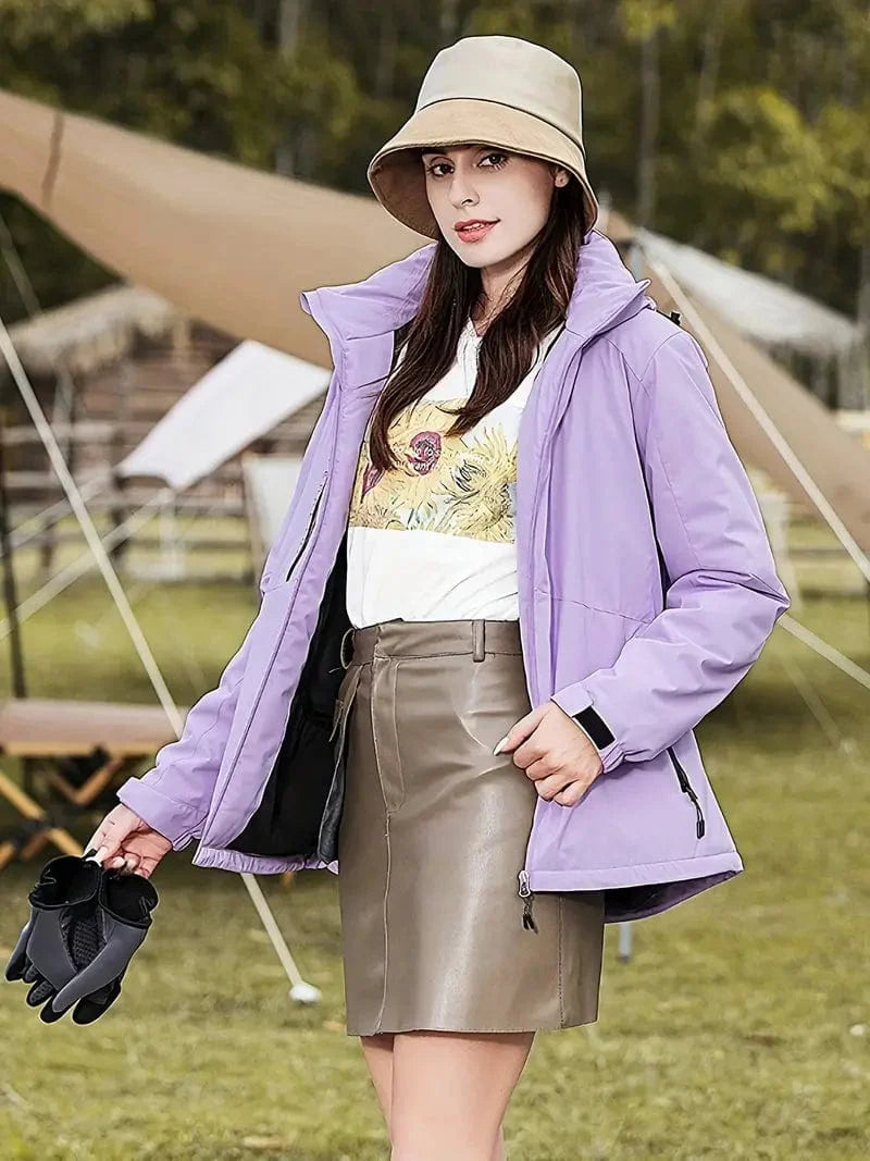 Heidi-Mode | Kapuzen-Pufferjacke Chic Polyester Ideal für den Winter