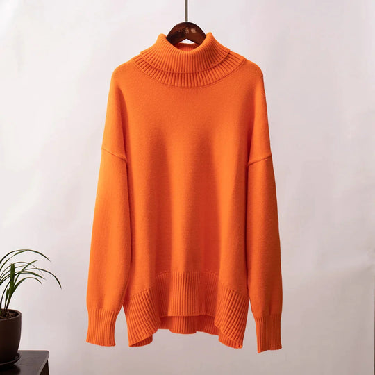 Elegante Pullover mit langen Ärmeln und hohem Kragen