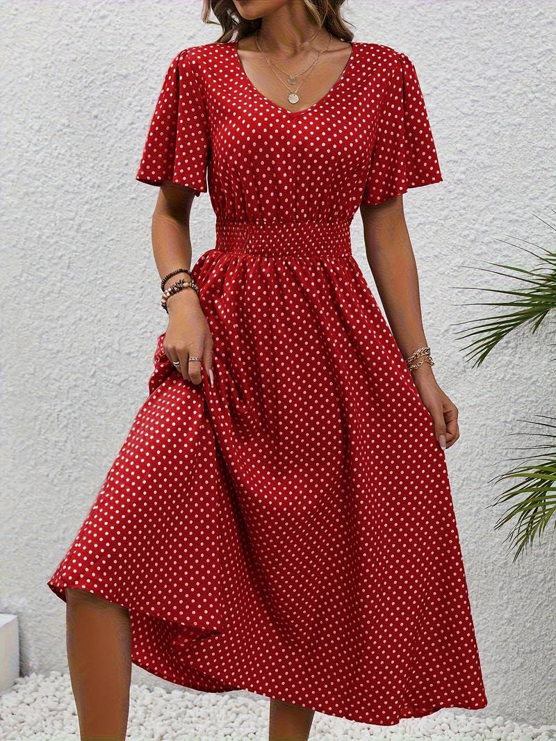 Heidi – allover-print-kurzarmkleid für frühling und sommer