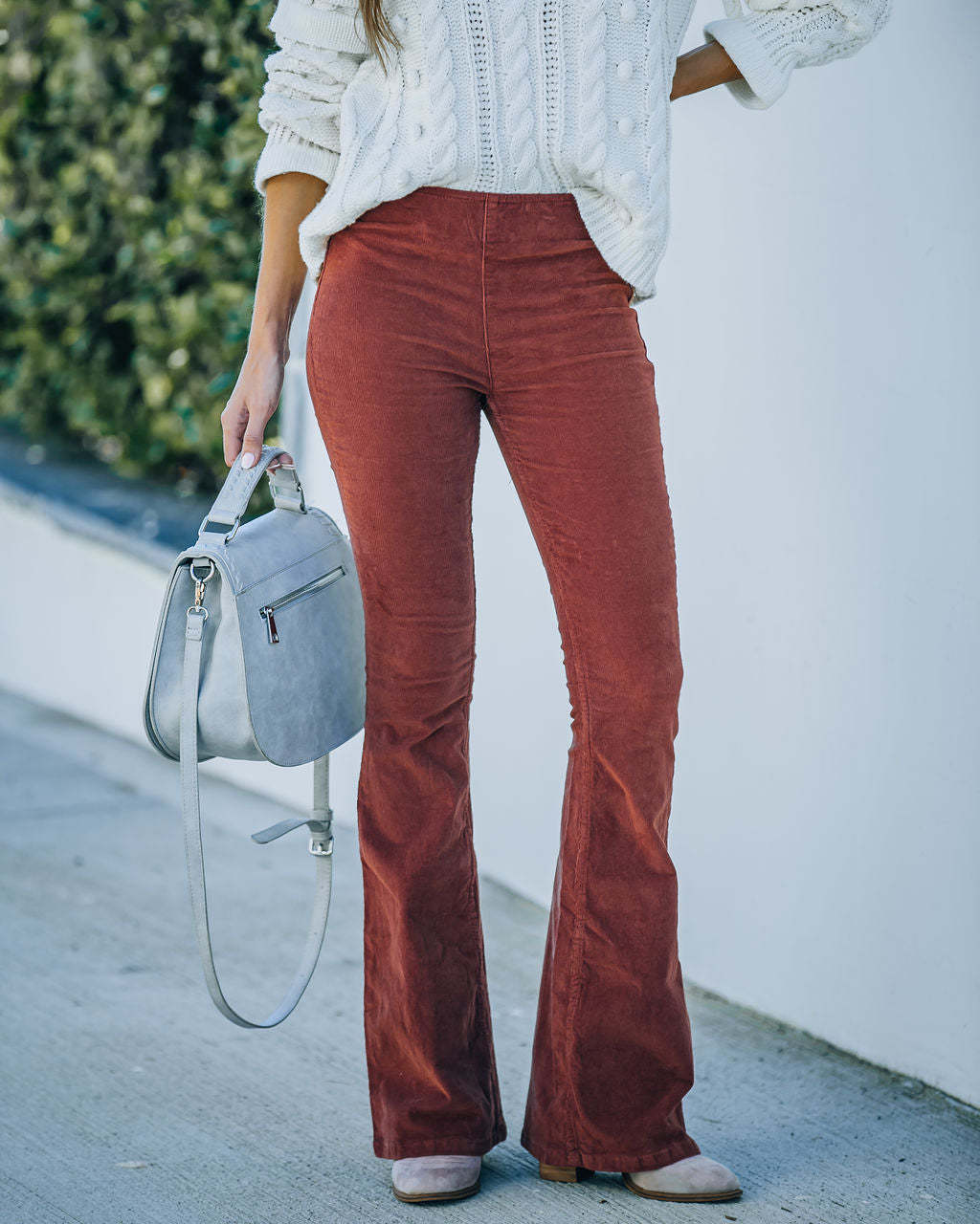 Heidi-Mode | Hochgeschnittene Slim Fit Mikro Flare Hose In Einfarbigen Farben