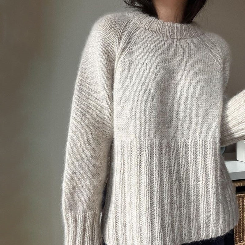 Elegante einfarbige Pullover mit langen Ärmeln