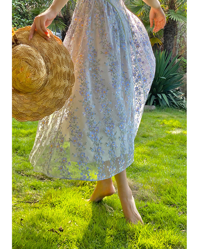 Heidi-Mode | Besticktes Pure Desire Elegantes Floral Slip Dress