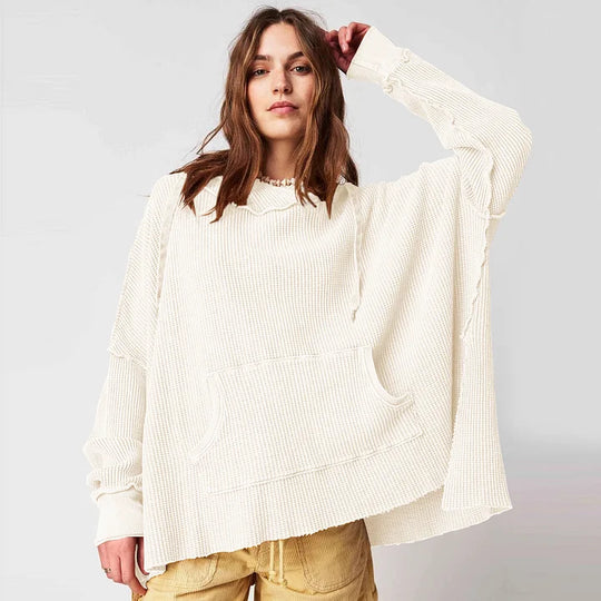 Heidi-Mode | Wafelweefsel Hoodie Met Lange Mouwen