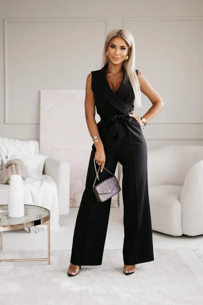 Heidi-Mode | Jumpsuit Mit V-Ausschnitt Und Gürtel