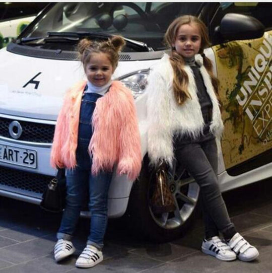 Damen Flauschige Kunstfelljacke mit voluminösem Schnitt und elegantem Kragen Heidi-Mode