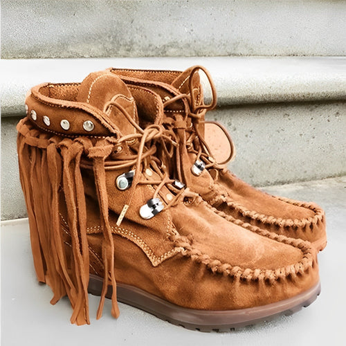 Heidi-Mode - Schnürstiefel aus Wildleder