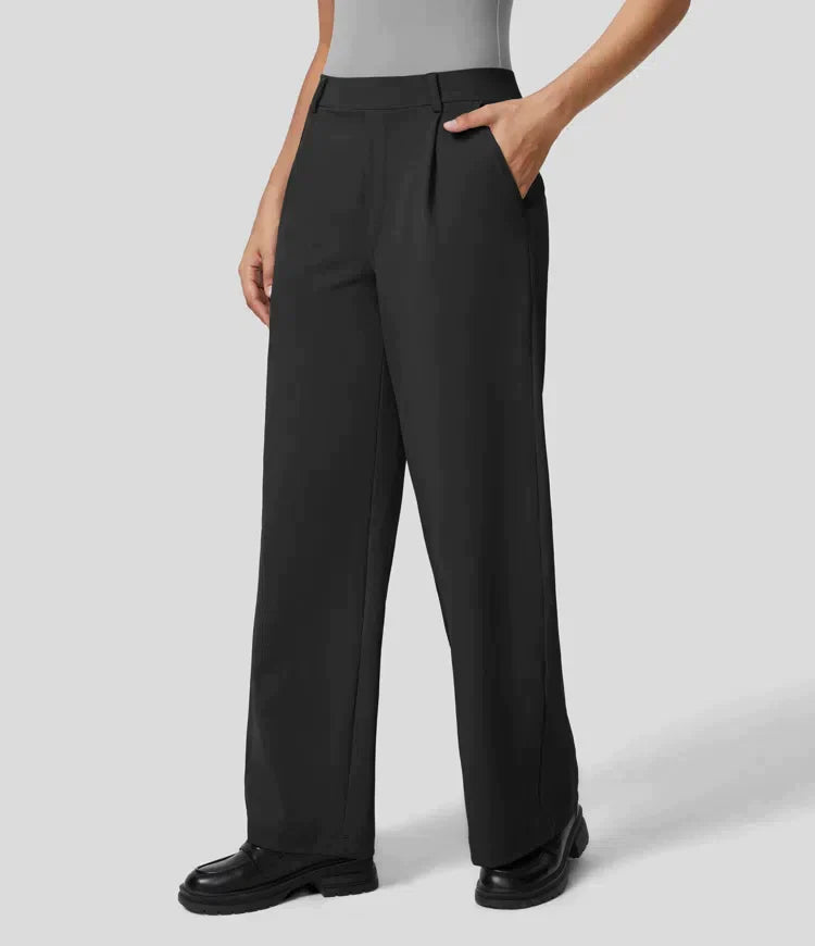 Heidi-Mode | Damen Stretch Hoch Taille Gerade Bein Hose