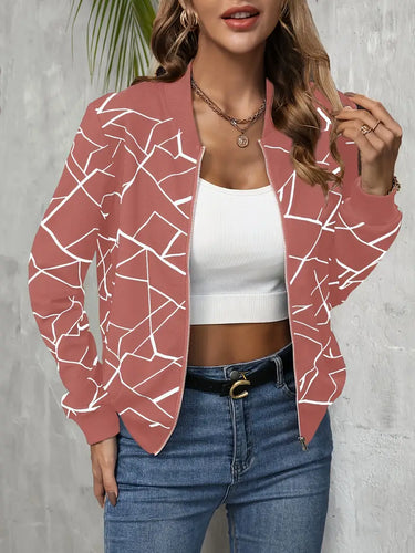 Heidi-Mode | Bomberjacke Mit Geo-Print Und Reißverschluss