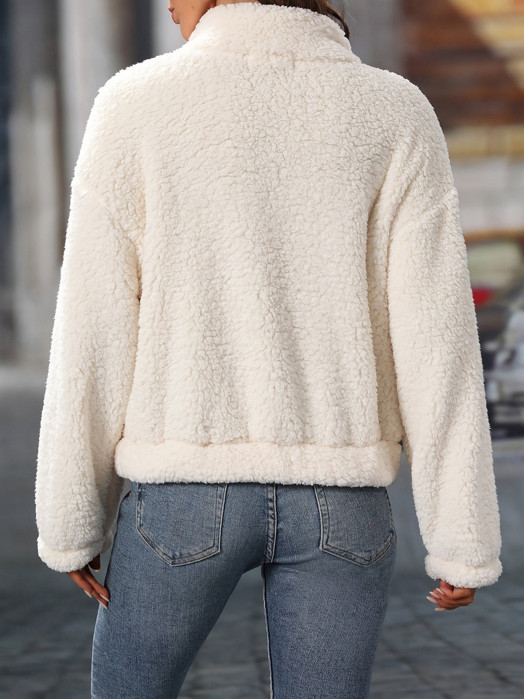 Heidi-Mode | Leichtgewicht Teddy Pullover mit Reißverschluss Polyester Weich und Warm