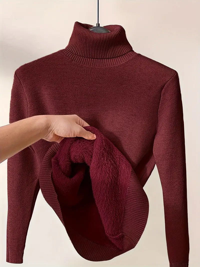 Einfarbiger Pullover mit Schalkragen