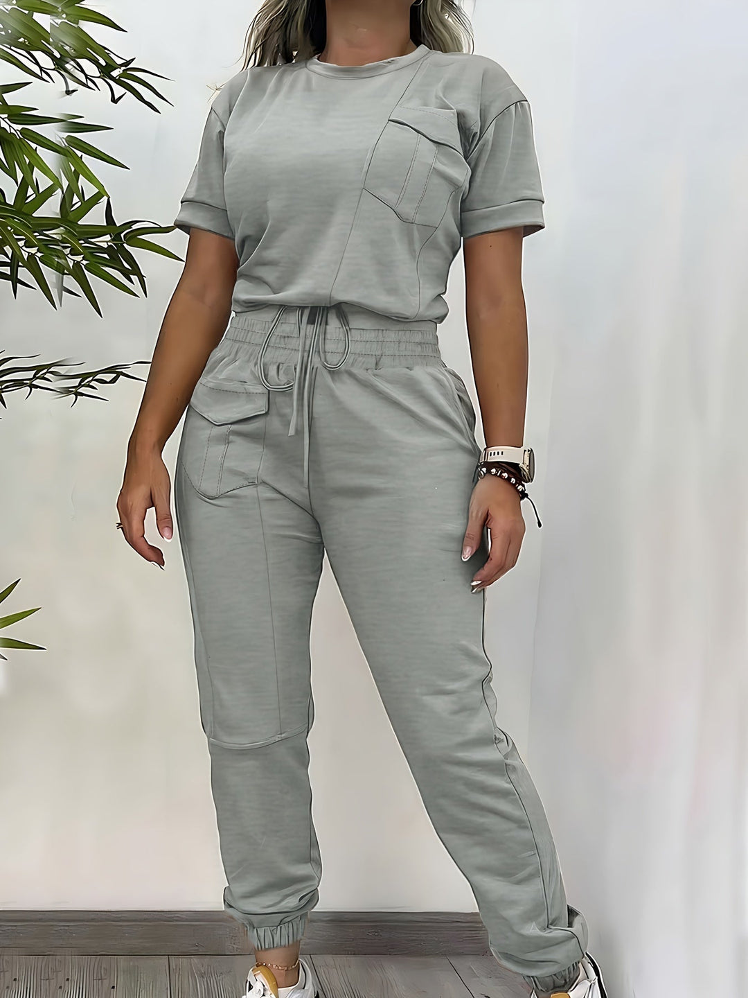 Heidi-Mode - Lässiges Herbst Zweiteiliges Jogger und Top Set für Frauen