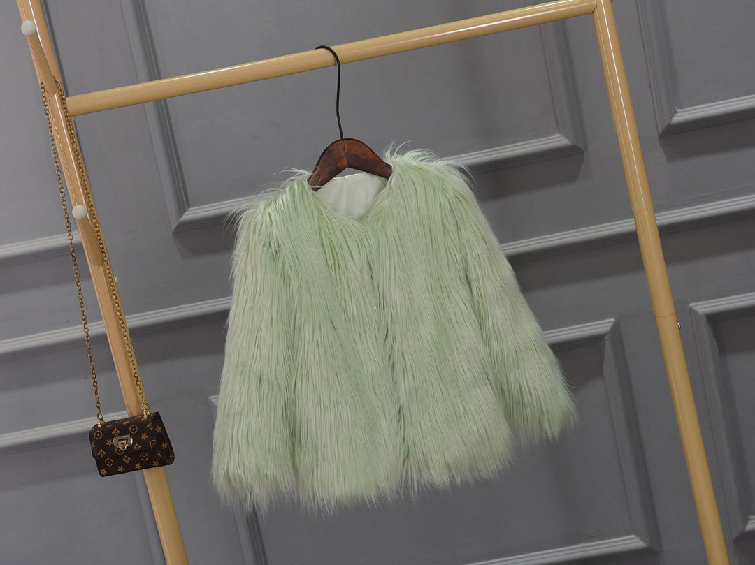 Damen Luxuriöser Kunstpelzjacke mit voluminösem Kragen Heidi-Mode