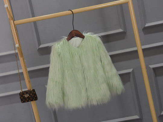 Damen Luxuriöser Kunstpelzjacke mit voluminösem Kragen Heidi-Mode