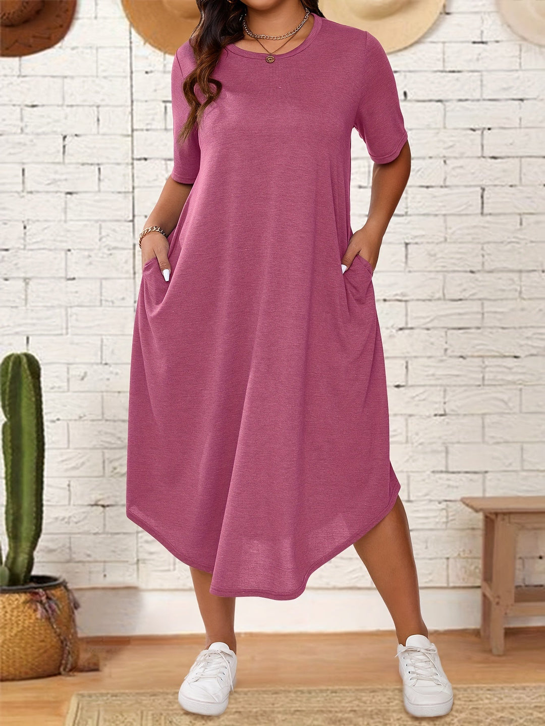 Damen Maxikleid mit Tasche