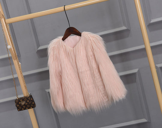 Damen Luxuriöser Kunstpelzjacke mit voluminösem Kragen Heidi-Mode