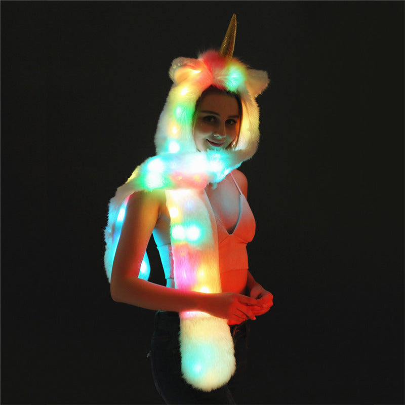 Damen LED Leuchtendes Einhorn-Schal Heidi-Mode