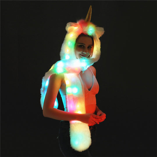 Damen LED Leuchtendes Einhorn-Schal Heidi-Mode