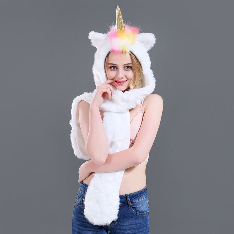 Damen LED Leuchtendes Einhorn-Schal Heidi-Mode