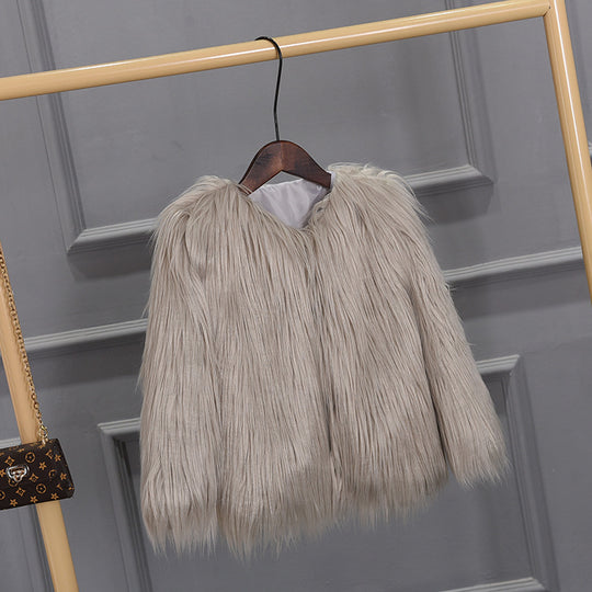 Damen Modische Kunstfelljacke mit voluminösem Schnitt Heidi-Mode