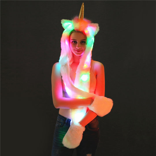 Damen LED Leuchtendes Einhorn-Schal Heidi-Mode