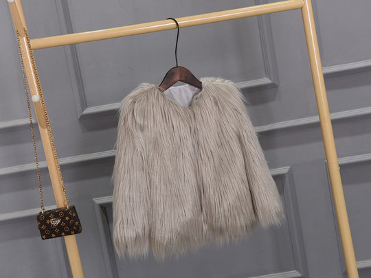Damen Modische Kunstfelljacke mit voluminösem Schnitt Heidi-Mode