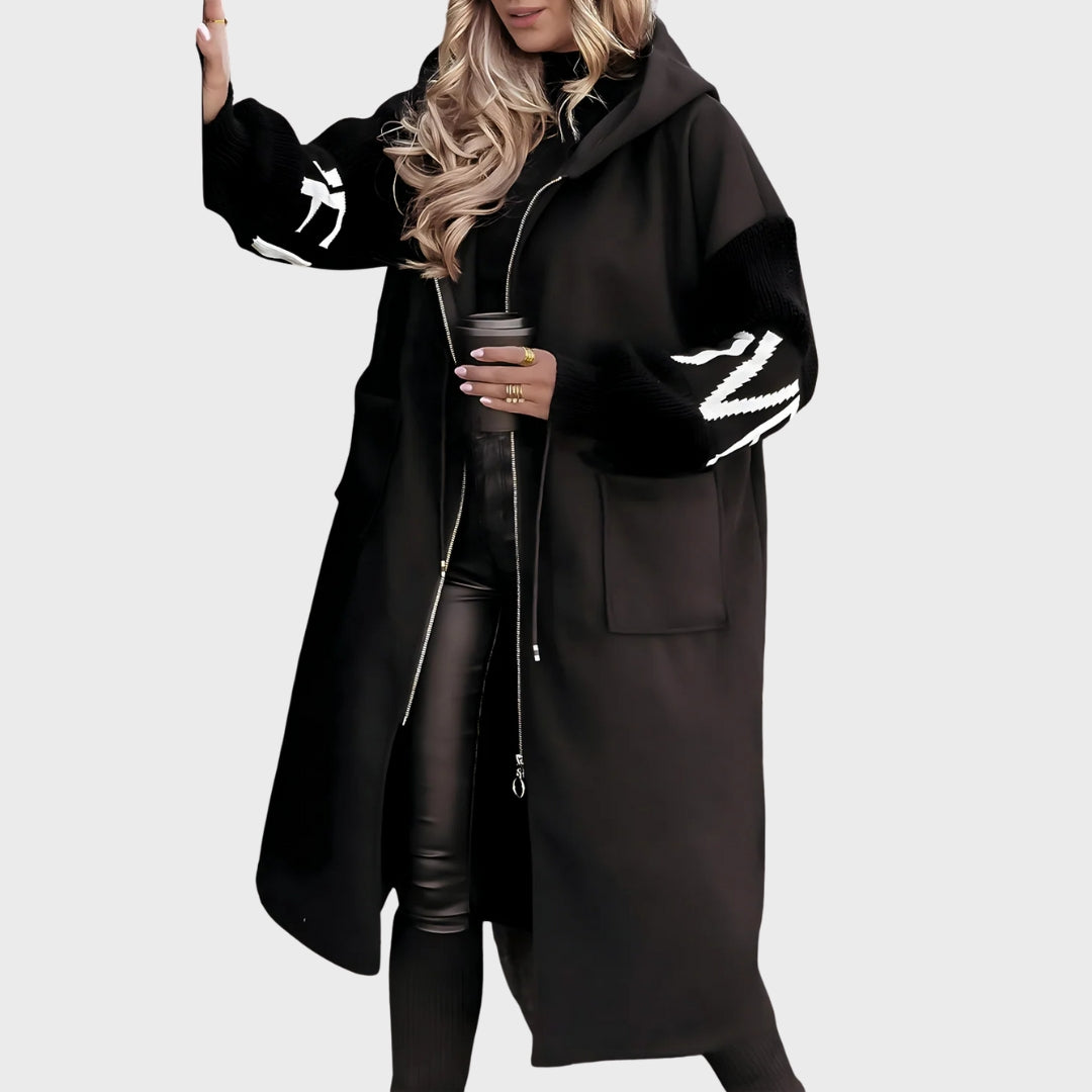 Heidi-Mode | Strick-Ärmel Kapuzenjacke