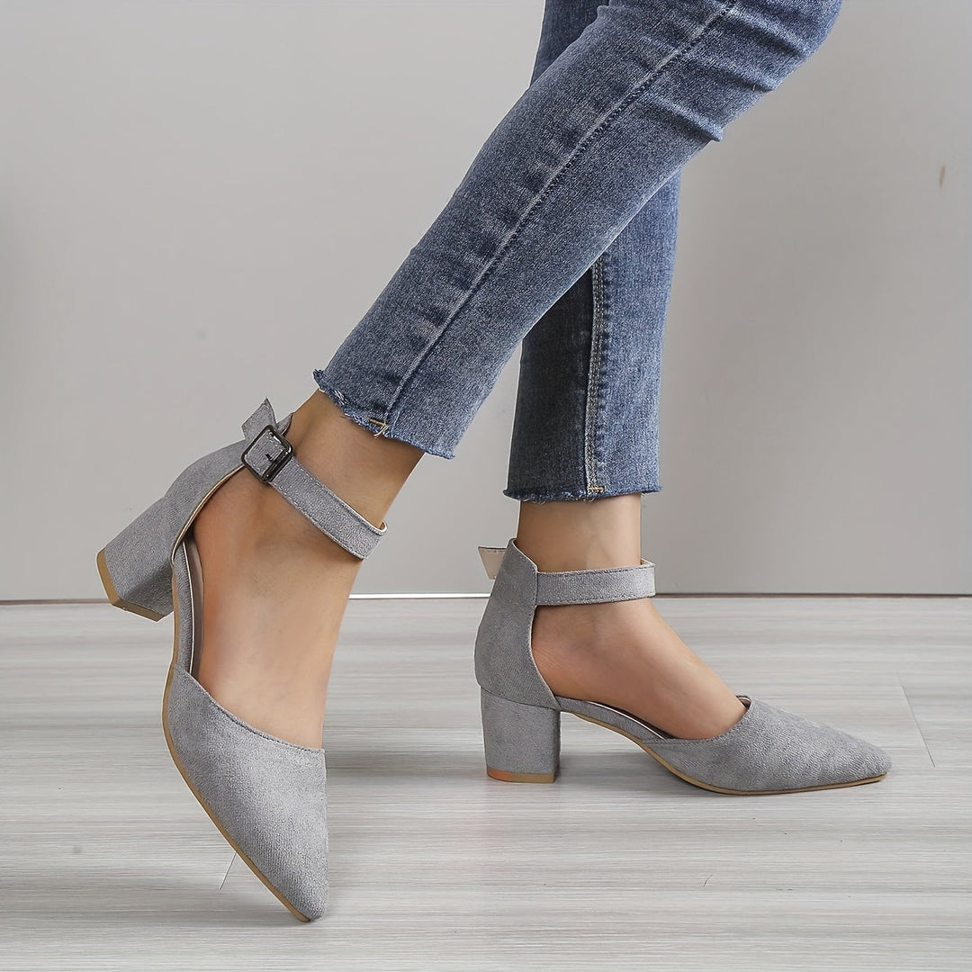 Heidi-Mode | Damen Sandalen mit Blockabsatz Schnürung, mit Knöchelriemen, Elegant