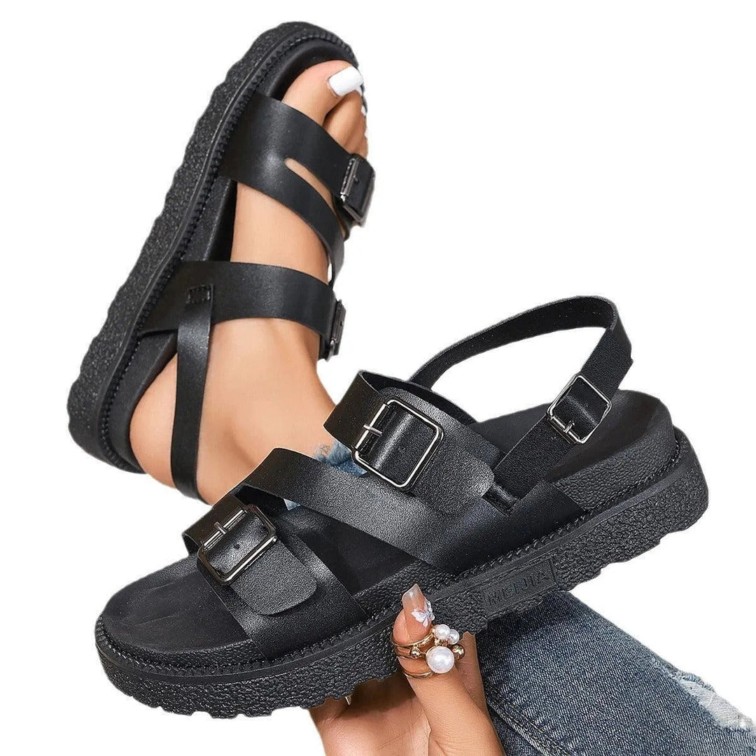 Heidi-Mode | Damen sandals with thick sole casual