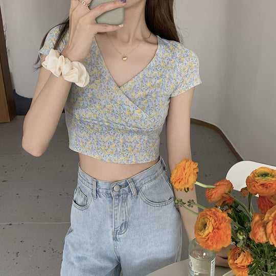 Leah | Neu Florales kurzes Cropped Top