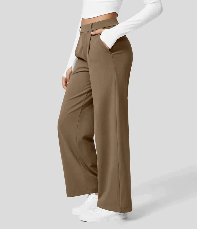 Heidi-Mode | Damen Stretch Hoch Taille Gerade Bein Hose