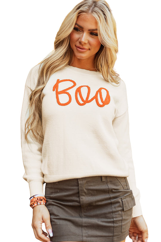 Boo Strickmuster Gerippter Rand Drop Shoulder Pullover