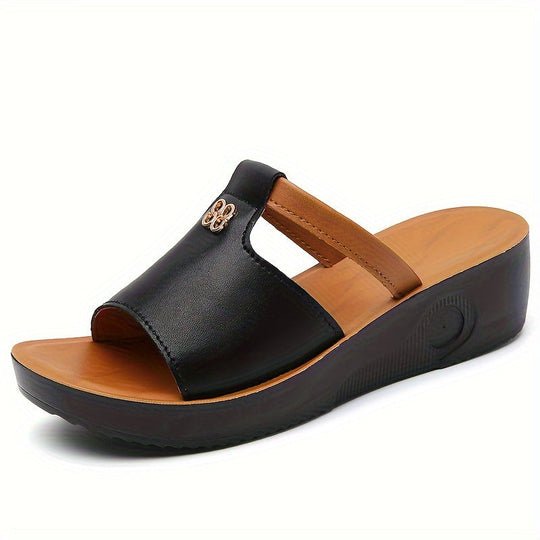 Heidi-Mode | Damenschuhe mit Keilabsatz: Bequem, Offen, Sommer, Slip-On-Design, Modisch