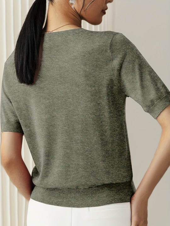 Heidi-Mode | Lässiger Pullover mit Kurzen Ärmeln für Frühling und Sommer