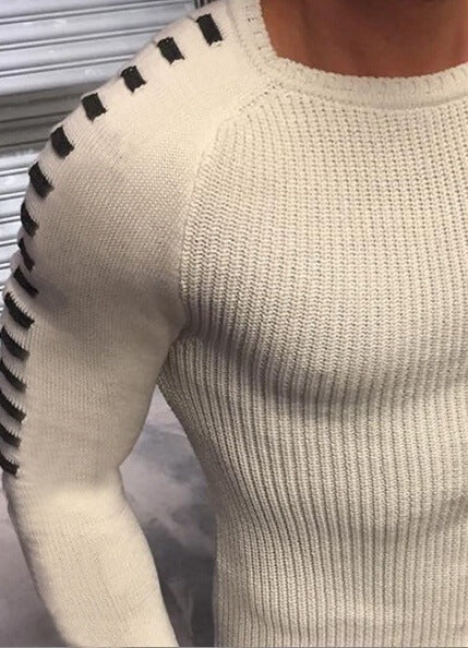 Herren strukturierter Pullover mit modernem Schnitt und kreativen Details Heidi-Mode