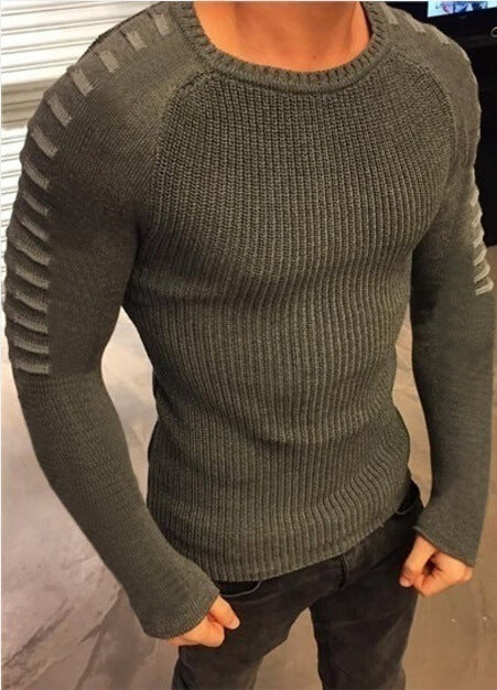 Herren strukturierter Pullover mit modernem Schnitt und kreativen Details Heidi-Mode