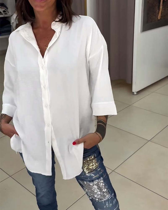 Heidi-Mode | Weiße Bluse Im Oversized Schnitt