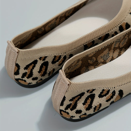 Heidi-Mode | Damen Leopard Ballerinas Punktschritt Auf Licht Ramin