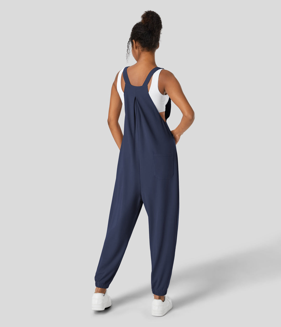 jumpsuit Mit Verstellbarem Gürtel Und Knöpfen, Mehreren Taschen Und Waffelmuster