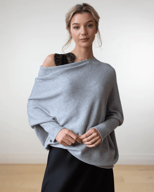 Comfy Sweater met elegante bies op de schouder