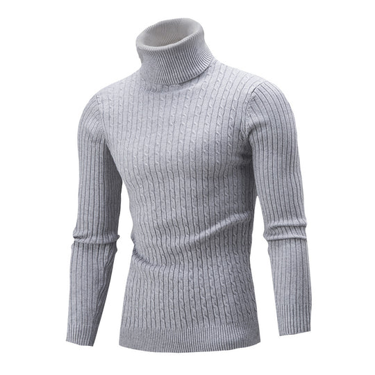 Herren Rollkragenpullover aus hochwertiger Strickware mit strukturiertem Design Heidi-Mode