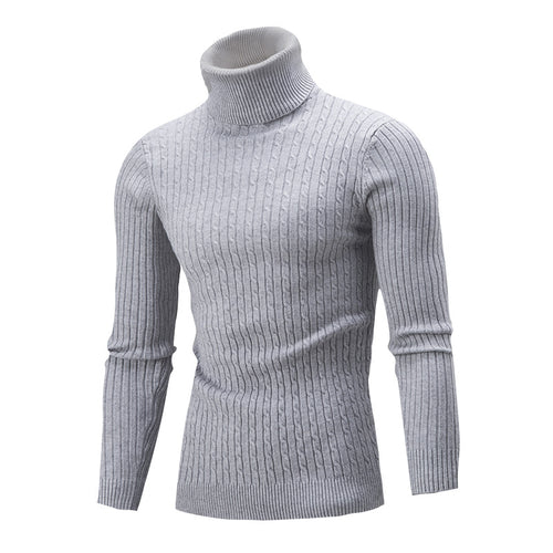 Herren Rollkragenpullover aus hochwertiger Strickware mit strukturiertem Design Heidi-Mode