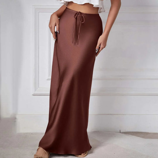Heidi-Mode | Schicker High-Waist Satinrock für Damen