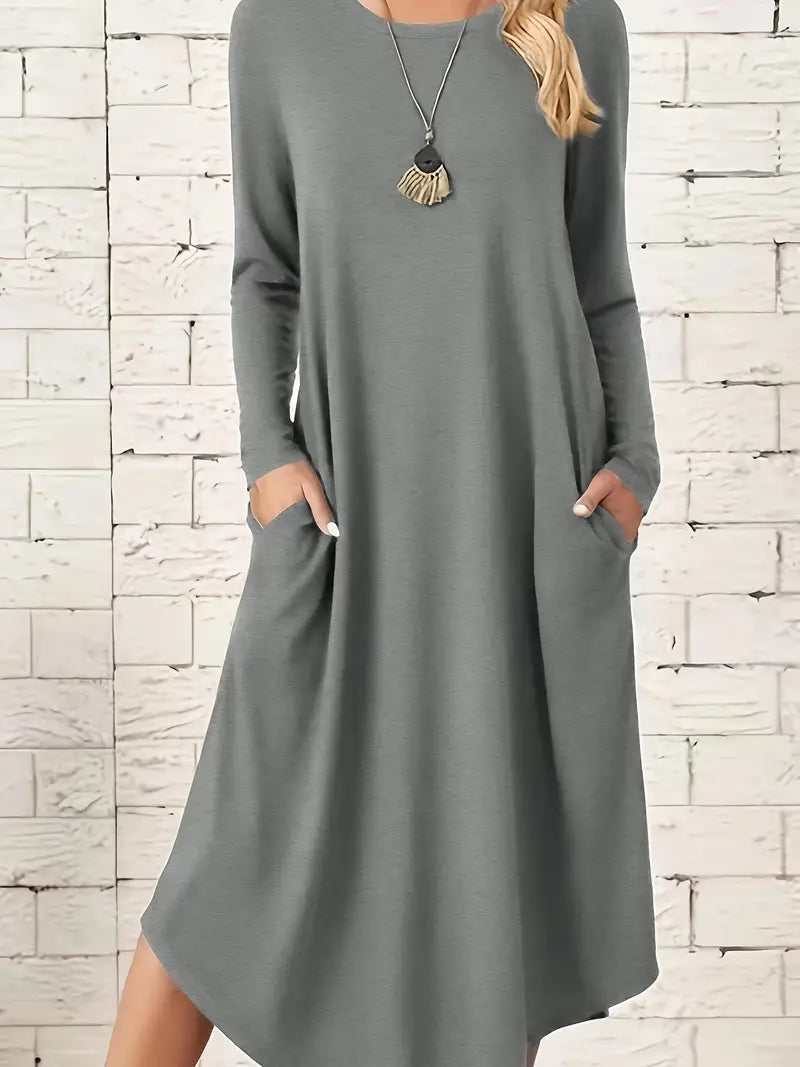 Midi-Kleid mit langen Ärmeln für jeden Tag