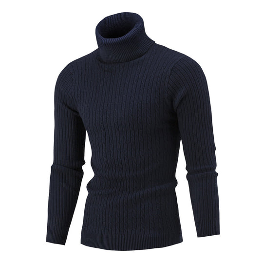 Herren Rollkragenpullover aus hochwertiger Strickware mit strukturiertem Design Heidi-Mode