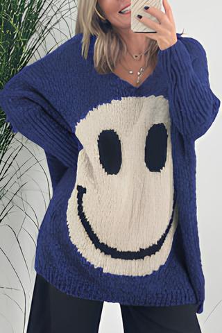 Elegante Smiley-Pullover mit langen Ärmeln