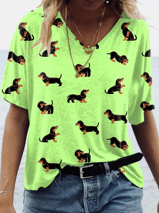 Heidi-Mode | Dackel Shirt mit Pfotenprint aus Lima