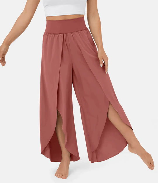Heidi-Mode | Damen Hose Super Bequeme, Luftige und Elegante Schlaghose mit Integrierten Shorts