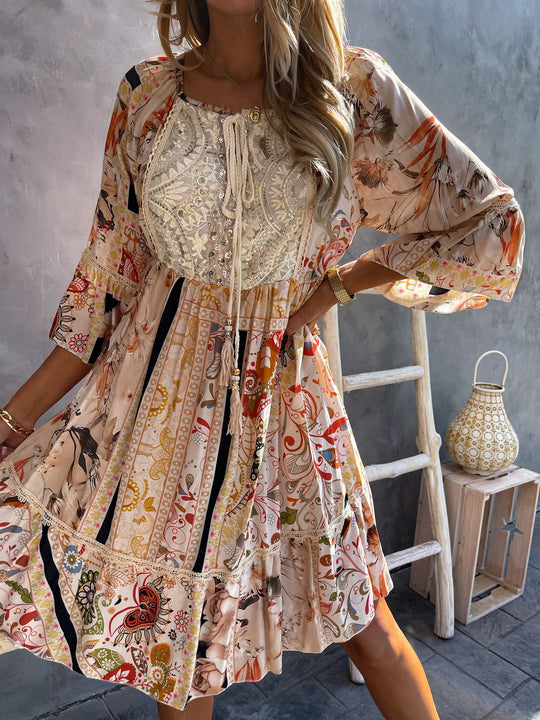 Stilvolle Sommer Neu Damen Spitzenkleid
