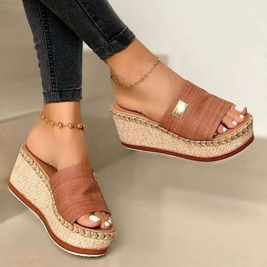 Heidi-Mode | Pu Leder Offene Zehen Sandalen