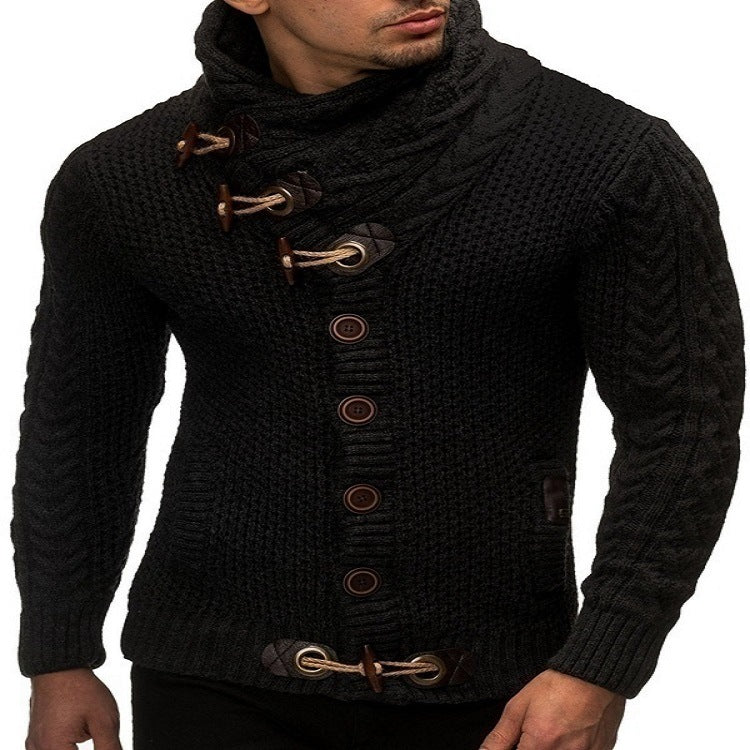 Herren Strickjacke mit asymmetrischem Kragen Heidi-Mode